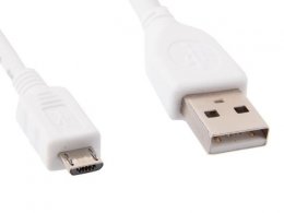 GEMBIRD kabel microUSB - USB, 1m, bílý  (CCP-MUSB2-AMBM-W-1M)