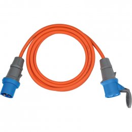 CEE prodlužovací kabel 5m (Camping Extension Cable H07RN-F 3G2.5 v oranžové barvě s CEE zástrčkou a spojkou s těsnícím uzávěrem pro trvalé venkovní použití) 1167650605  (1167650605)