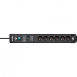 Premium-Line, 6cestná zásuvka s přepěťovou ochranou do 60 000 A (3,00 m kabel a s vypínačem) TYPE E 1951164400  (1951164400)