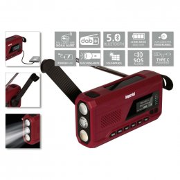 DABMAN OR 2 Mobilní venkovní rádio DAB+ / FM / Bluetooth / Rádio na kliku červené barvy 22-106-00  (22-106-00)