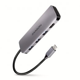 AXAGON HMC-HCR3A, USB 3.2 Gen 1 hub, porty 3x USB-A, HDMI 4k/ 30Hz, SD/ microSD, kabel USB-C 20cm  (HMC-HCR3A)