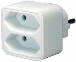 Vícenásobná zásuvka (zásuvkový adaptér 2-násobná Euro zásuvka se zvýšenou ochranou proti dotyku) bílá (BN-1508030)  (BN-1508030)