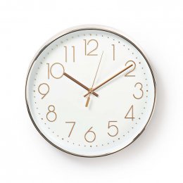 Nástěnné hodiny | Průměr: 300 mm | Plast | Bílá / Růžové Zlato (CLWA015PC30RE)  (CLWA015PC30RE)