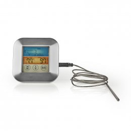 Maso Teploměr | časoměřič / Nastavení teploty / Poplach | Barevný LCD Displej | 0 - 250 °C | Bílá / Stříbrná (KATH106SI)  (KATH106SI)