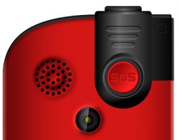 EVOLVEO EasyPhone FL, mobilní telefon pro seniory s nabíjecím stojánkem, červená  (EP-801-FLR)