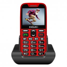EVOLVEO EasyPhone XR, mobilní telefon pro seniory s nabíjecím stojánkem, červená  (EP-601-XR-RD)