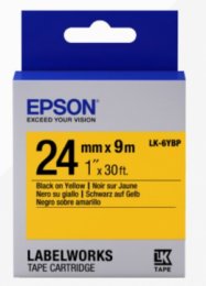 Epson Label Cartridge Pastel LK-6YBP Black/ Yellow 24mm (9m)  (C53S656005)