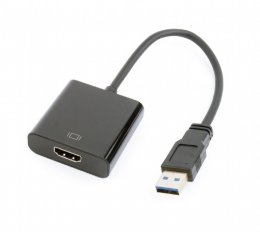 GEMBIRD Redukce USB 3.0 - HDMI, M/ F, 15cm, černý  (A-USB3-HDMI-02)