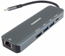 PremiumCord USB-C na HDMI, 2x USB3.2, PD 100W,RJ45  (KU31DOCK19)