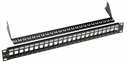 19" modulární neosazený patch panel Solarix 24 portů černý 1U SX24M-0-STP-BK-UNI  (24200243)