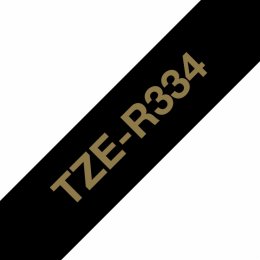 Brother TZE-R334 zlatá na černé, 12 mm, textilní páska  (TZER334)