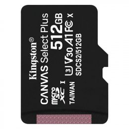 Kingston CANVAS SELECT PLUS/ micro SD/ 512GB/ UHS-I U3 /  Class 10  (SDCS2/512GBSP)