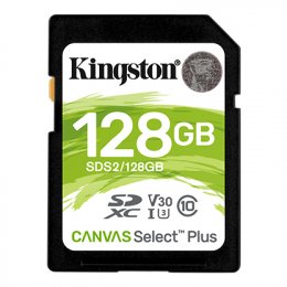 Kingston Canvas Select Plus U3/ SDXC/ 128GB/ UHS-I U3 /  Class 10  (SDS2/128GB)