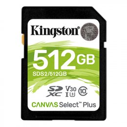 Kingston Canvas Select Plus U3/ SDXC/ 512GB/ UHS-I U3 /  Class 10  (SDS2/512GB)