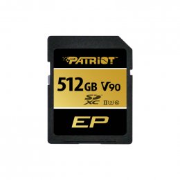 Patriot V90/ SDXC/ 512GB/ UHS-II U3 /  Class 10/ + Adaptér  (PEF512GEP92SDX)