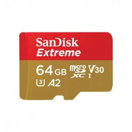 SanDisk Extreme/ micro SDXC/ 64GB/ UHS-I U3 /  Class 10/ + Adaptér  (SDSQXAH-064G-GN6MA)