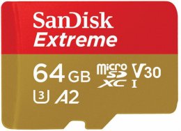 SanDisk Extreme/ micro SDXC/ 64GB/ UHS-I U3 /  Class 10/ + Adaptér  (SDSQXAH-064G-GN6AA)