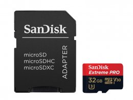 SanDisk Extreme PRO/ micro SDHC/ 32GB/ UHS-I U3 /  Class 10/ + Adaptér  (SDSQXCG-032G-GN6MA)