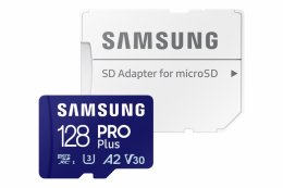 Samsung/ micro SDXC/ 128GB/ 180MBps/ Class 10/ + Adaptér/ Modrá  (MB-MD128SA/EU)