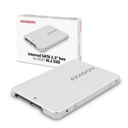 AXAGON RSS-M2SD, SATA - M.2 SATA SSD, interní 2.5" ALU box, stříbrný  (RSS-M2SD)