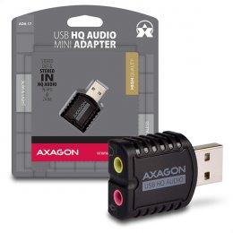 AXAGON ADA-17, USB 2.0 - externí zvuková karta HQ MINI, 96kHz/ 24-bit stereo, vstup USB-A  (ADA-17)