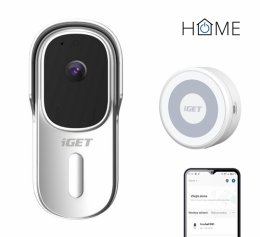 iGET HOME Doorbell DS1 White + CHS1 White - WiFi bateriový videozvonek, set s reproduktorem, CZ app  (75020815)