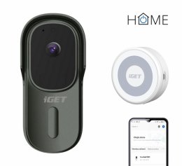 iGET HOME Doorbell DS1 Anthracite + CHS1 White - WiFi bateriový videozvonek, set s reproduktorem, CZ  (75020817)